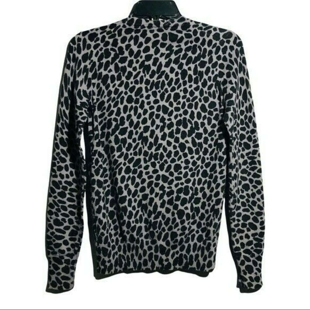 Tommy Hilfiger Cardigan Sweater Women Size XS Camo Leopard Cheetah Black Gray - Picture 2 of 10